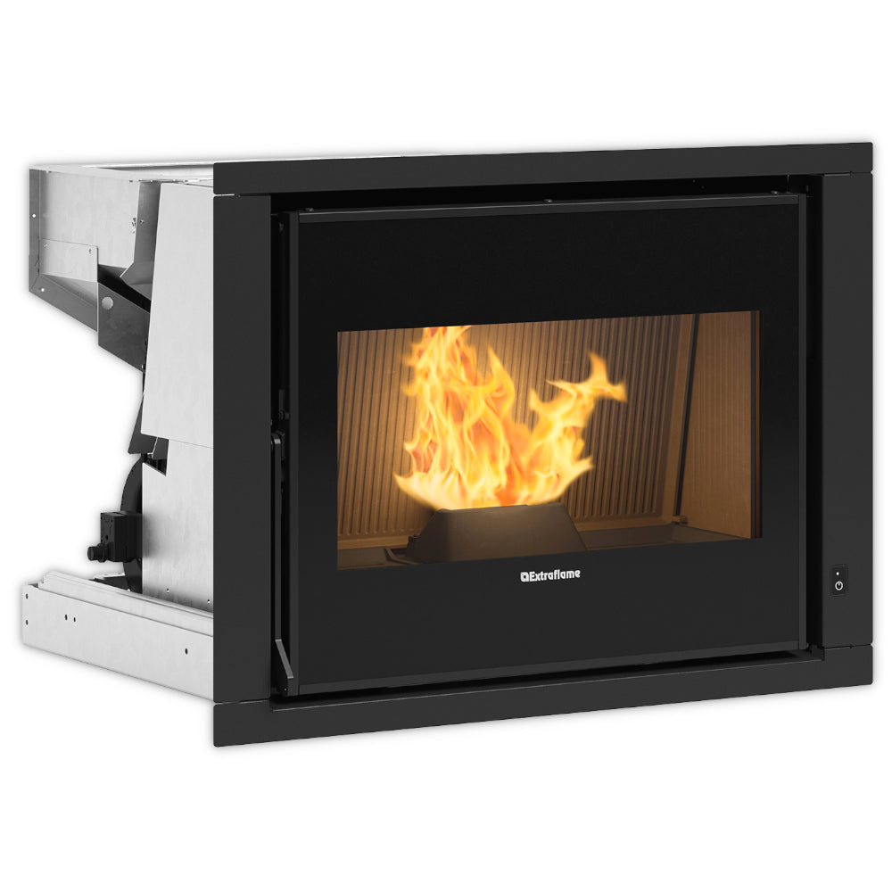 Extraflame Pellet-Kamineinsatz COMFORT P70 H49 5.0 mit sichtbarer Konstrutkion, Ein/Aus-Schalter und Flamme | Klimaworld.com