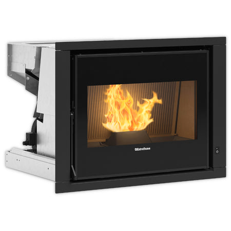 Extraflame Pellet-Kamineinsatz COMFORT P70 H49 5.0 mit sichtbarer Konstrutkion, Ein/Aus-Schalter und Flamme | Klimaworld.com