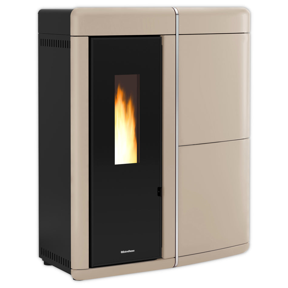 Extraflame wasserführender Pelletofen | EVELYNE IDRO 2.0 | 18 kW | taupe