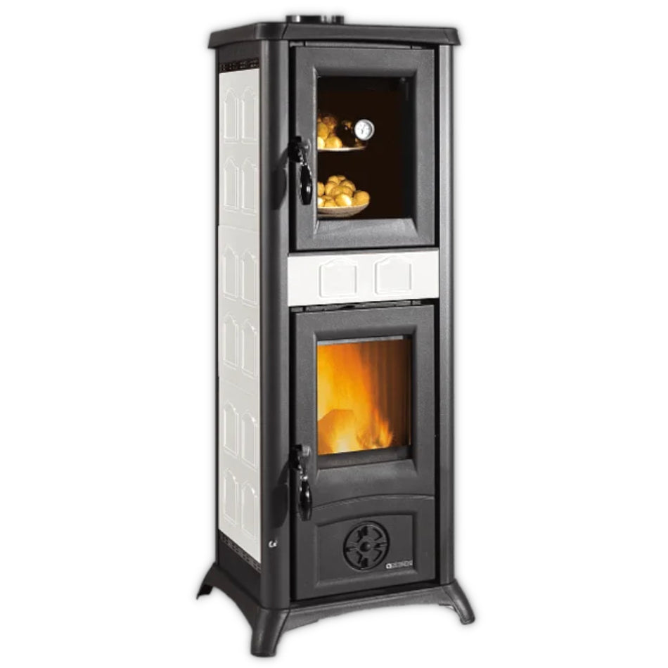 La Nordica Kaminofen Holzofen GEMMA FORNO.16 CERAMICA weiss | Klimaworld.com