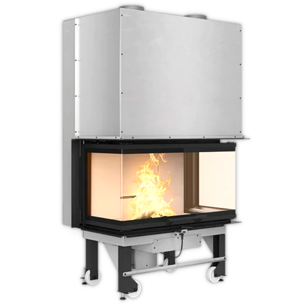 La Nordica Kamineinsatz MONOBLOCCO 3LC.16 mit grossem Glasfenster und sichtbaren Flammen im Metallkoerper | Klimaworld.com