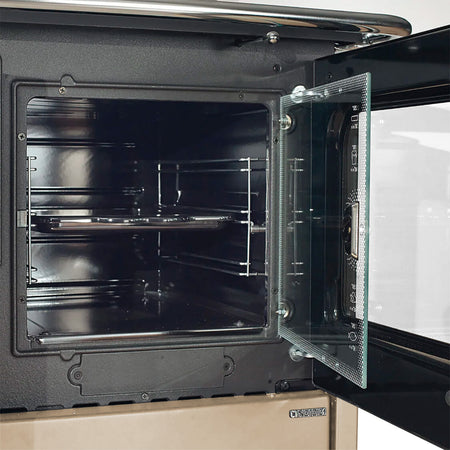 La Nordica Kuechenofen SOVRANA EASY.16 offener Backofen mit Glastuer, innen Backblech und Rost sichtbar | Klimaworld.com