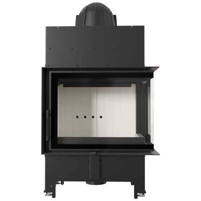 Kratki Kamineinsatz Floki | Eckscheibe rechts | 8 kW | klimaworlv.com