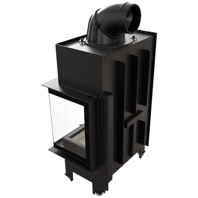 Kratki Kamineinsatz Floki | Eckscheibe rechts | 8 kW | klimaworlv.com