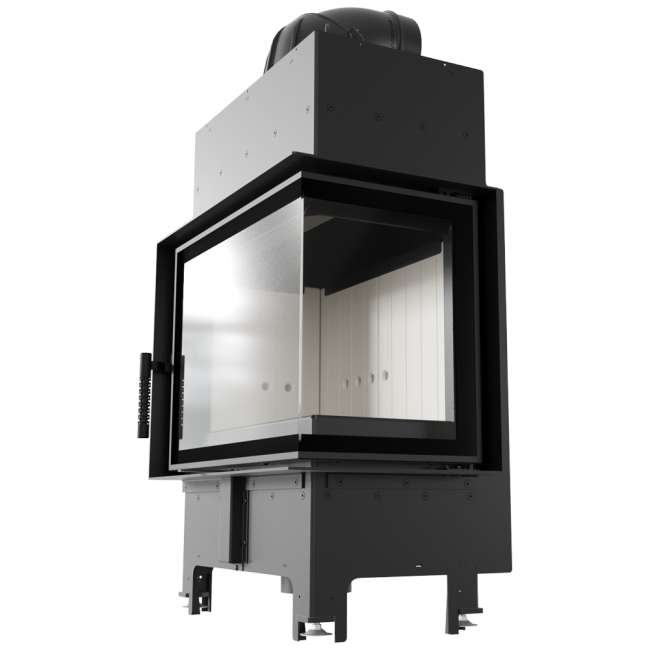 Kratki Kamineinsatz Floki | Eckscheibe rechts | 8 kW | klimaworlv.com