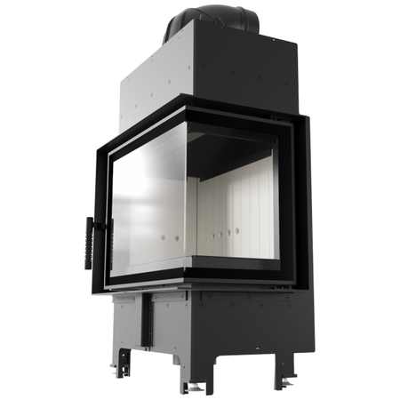 Kratki Kamineinsatz Floki | Eckscheibe rechts | 8 kW | klimaworlv.com