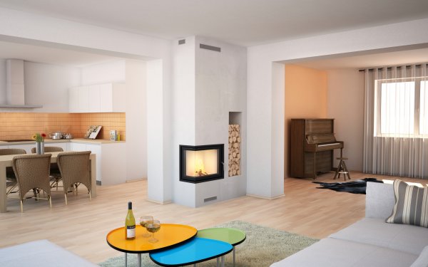Warmluft Kamineinsatz Flamen Gama L S 60/50 6,5kW 