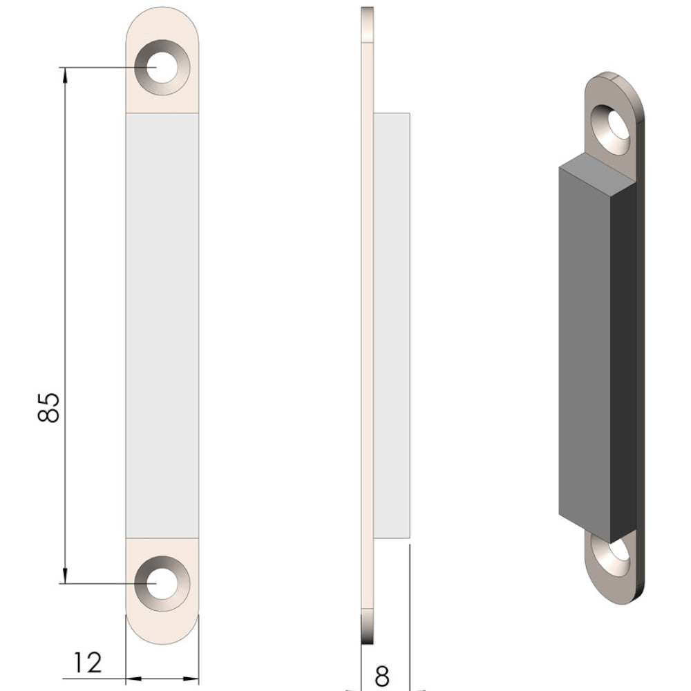 TermaTech | 2 × Tür-Magnet für Kaminöfen TT21/TT23/TT60 | Schwarz