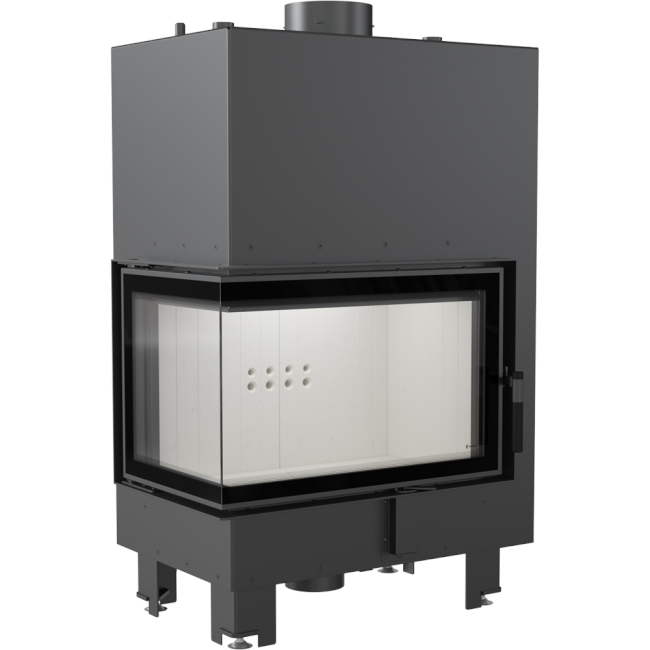 Kratki wasserführender Kamineinsatz MBM PW 10 | 12 kW | Ecke links ➔ klimaworlv.com