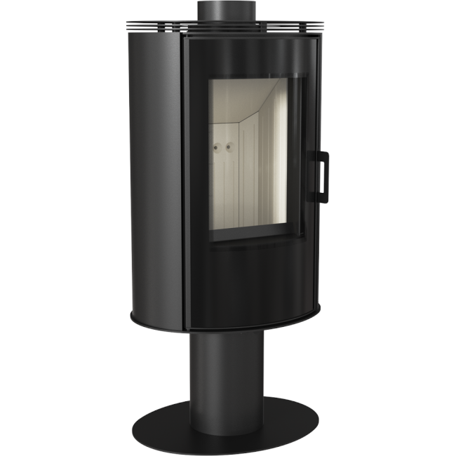 Kratki Kaminofen Koza AB S/N/O/DR/GLASS | Drehfuß | Dekoglas | 8 kW ➔ klimaworlv.com