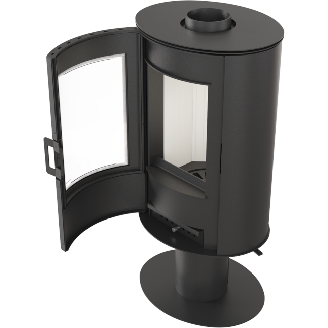 Kratki Kaminofen Koza AB S/N/DR/GLASS | mit Standfuß | Dekoglas | 8 kW 
klimaworld.com