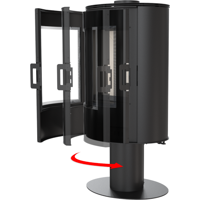 Kratki Kaminofen Koza AB S/N/DR/GLASS | mit Standfuß | Dekoglas | 8 kW 
klimaworld.com