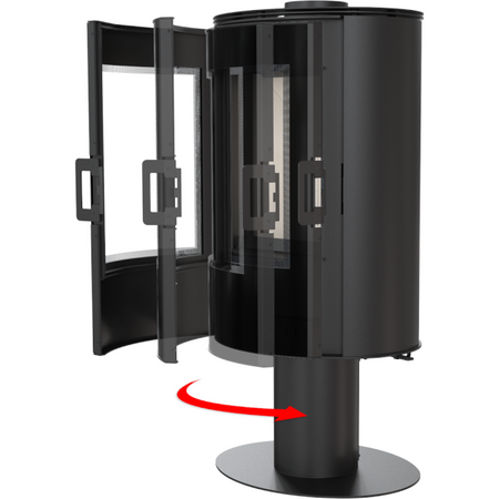 Kratki Kaminofen Koza AB S/N/DR/GLASS | mit Standfuß | Dekoglas | 8 kW 
klimaworld.com