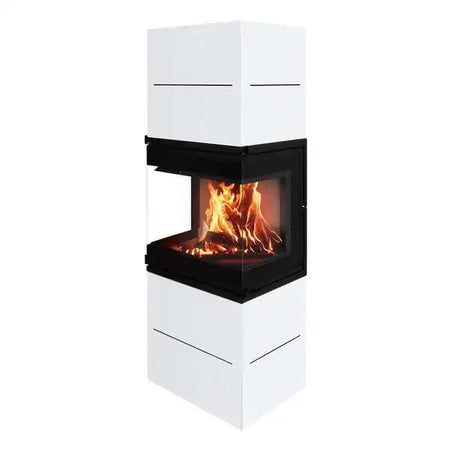 Kaminofen ORI mit 9 kW | weisse Stahlverkleidung
