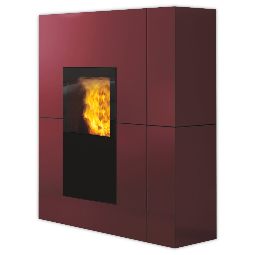 Edilkamin wasserfuehrender Kaminofen BLADE H 23 EVO, Stahl bordeaux | Klimaworld.com