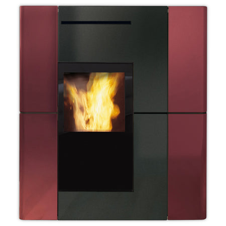 Edilkamin wasserfuehrender Kaminofen BLADE H 23 EVO, Keramik bordeaux | Klimaworld.com