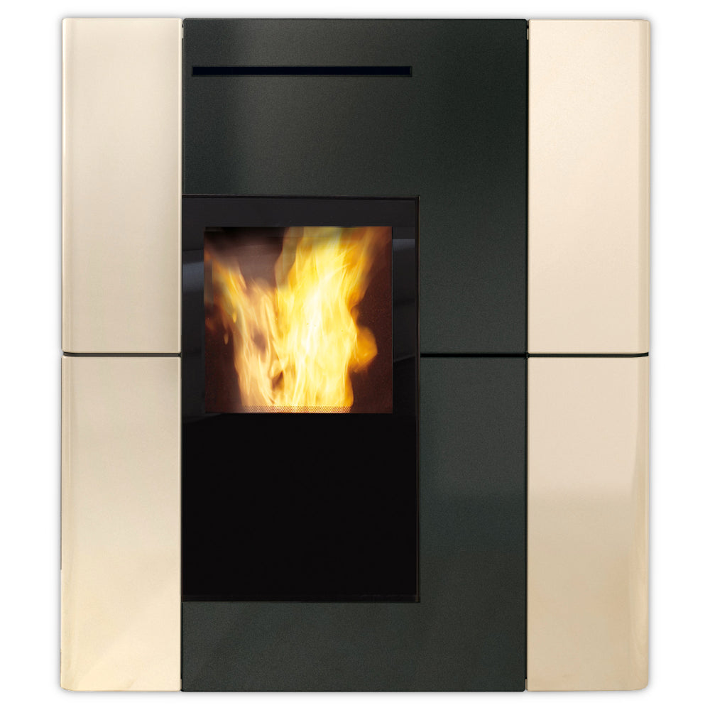 Edilkamin wasserfuehrender Kaminofen BLADE H 23 EVO, Keramik beige | Klimaworld.com