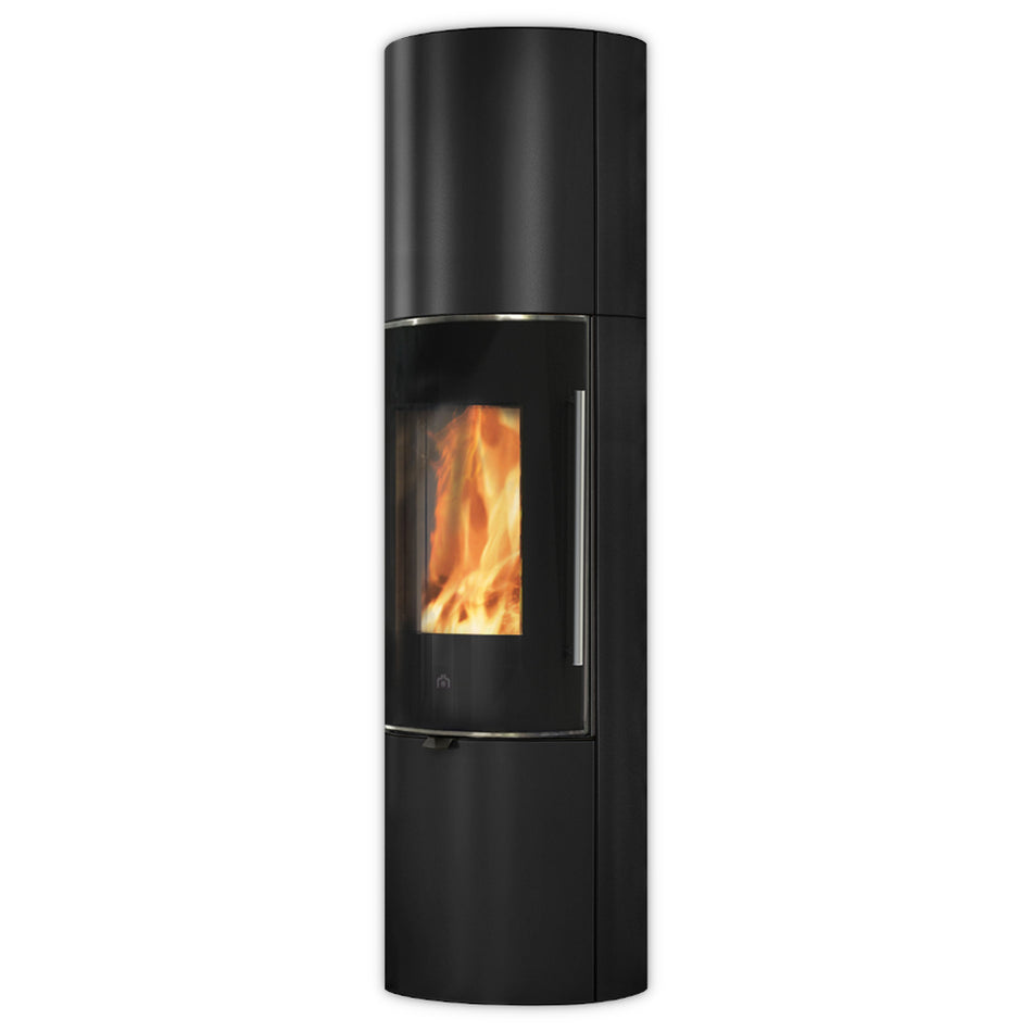 Edilkamin Kaminofen Tally GL S INT mit schwarzer Verkleidung und Flammenbild | klimaworld.com