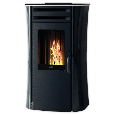 Sanduhrfoermiger Pelletofen DANIA ATC Plus von Edilkamin in Glas Schwarz | klimaworld.com