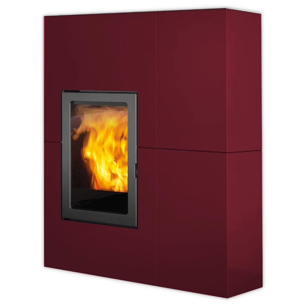 Rechteckiger Edilkamin Pelletofen Blade 12++ Evo in Bordeaux | klimaworld.com