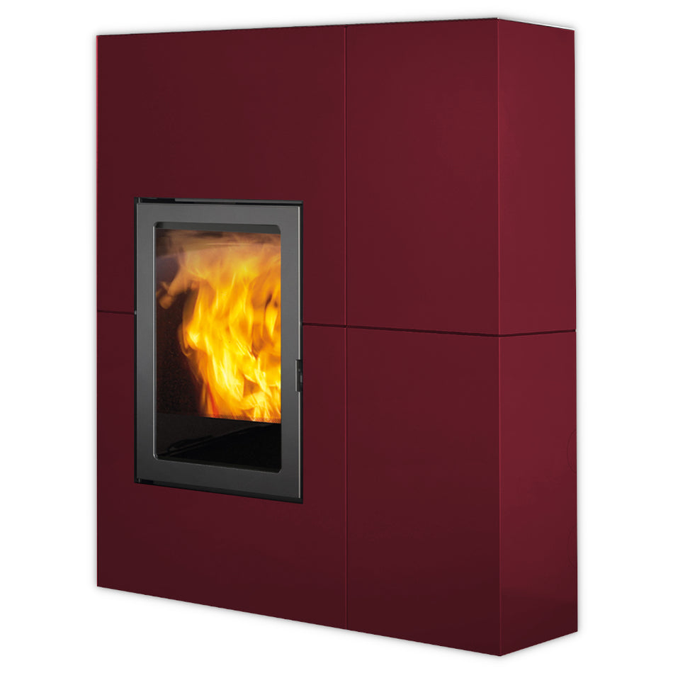 Rechteckiger Edilkamin Pelletofen Blade 12++ Evo in Bordeaux | klimaworld.com
