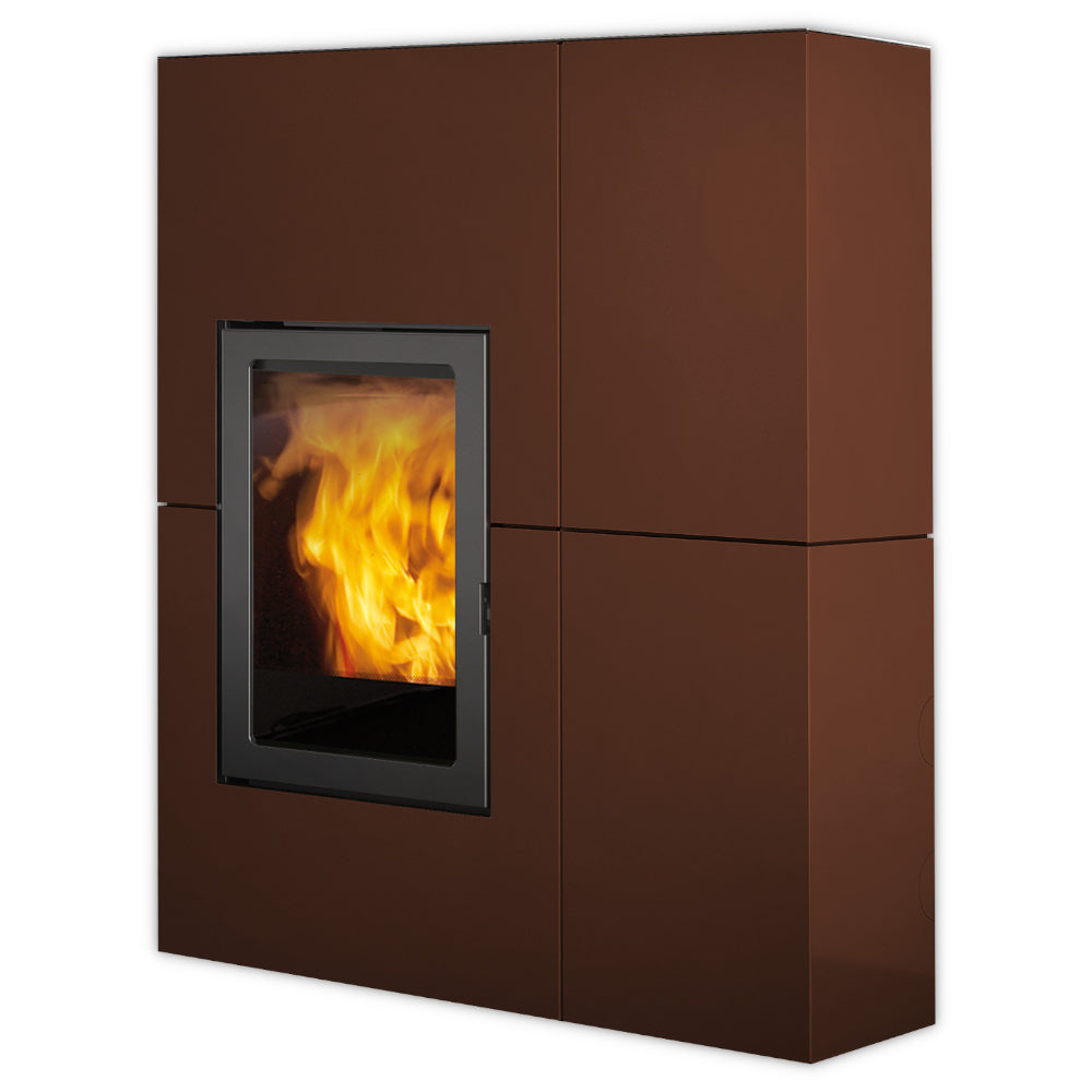 Rechteckiger Edilkamin Pelletofen Blade 12++ Evo in Bronze | klimaworld.com