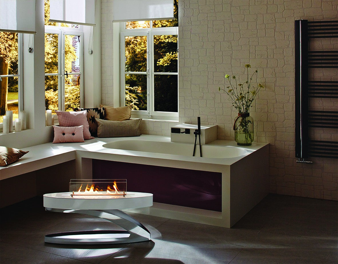 ebios-fire Standkamin Elipse Z - Milieu Mattweiß 1