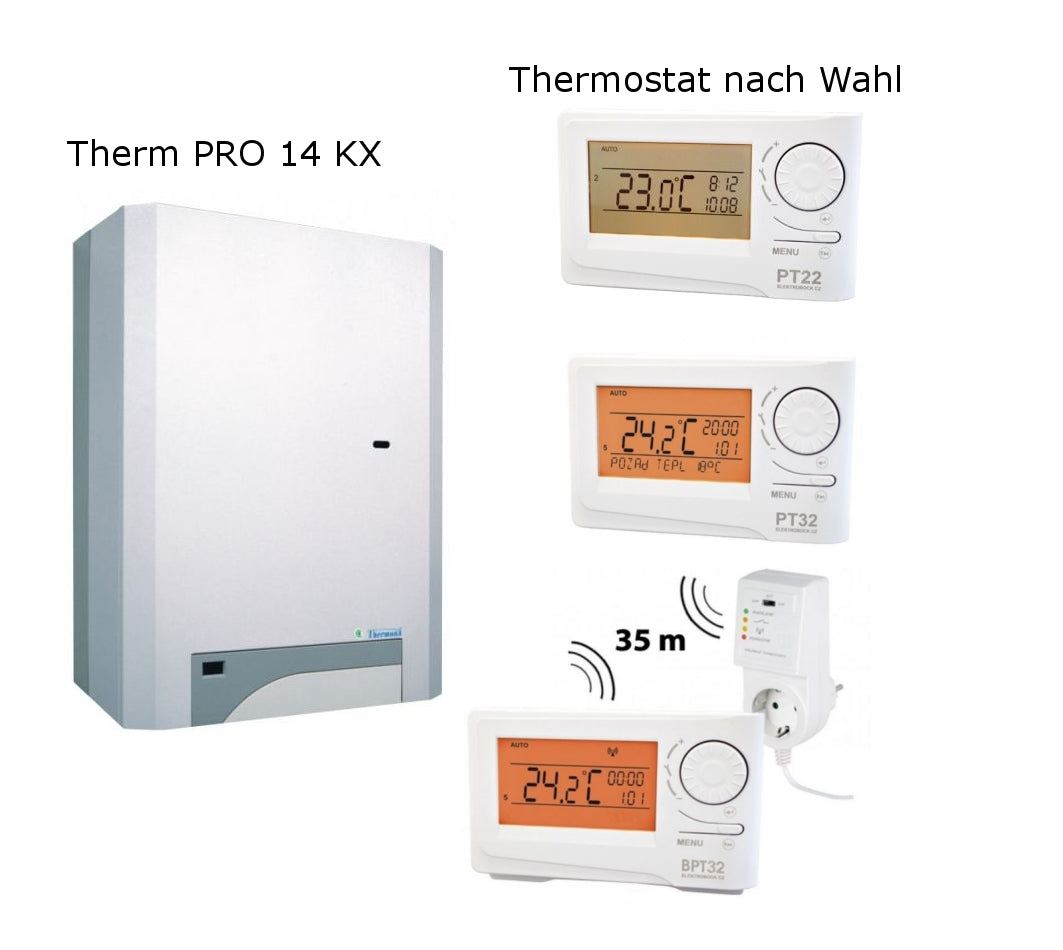Gastherme Therm PRO 14 KX 40l mit 5 - 14 kW inkl. Thermostat nach Wahl