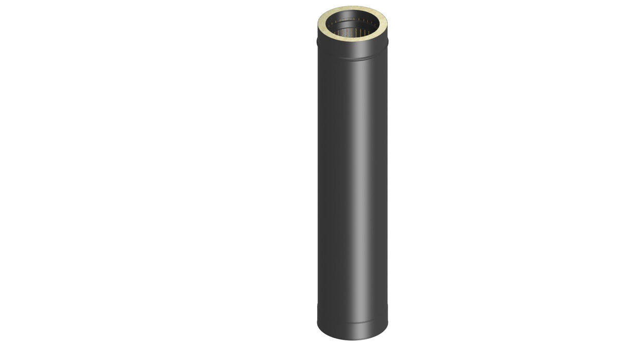 Längenelement 1000 mm für doppelwandige Zuluftsysteme schwarz