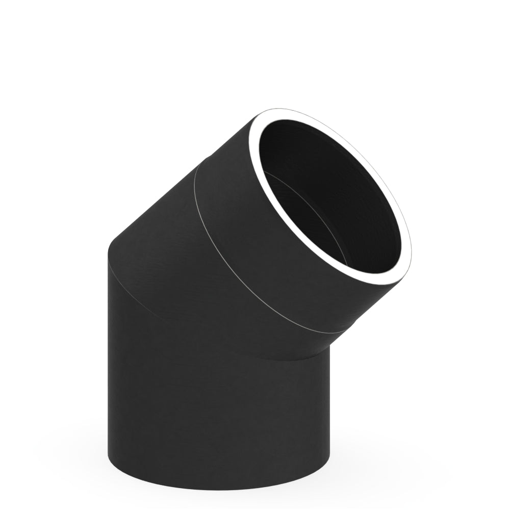 Jeremias Ofenrohr Winkel 45° ohne Tür | Ø130mm
