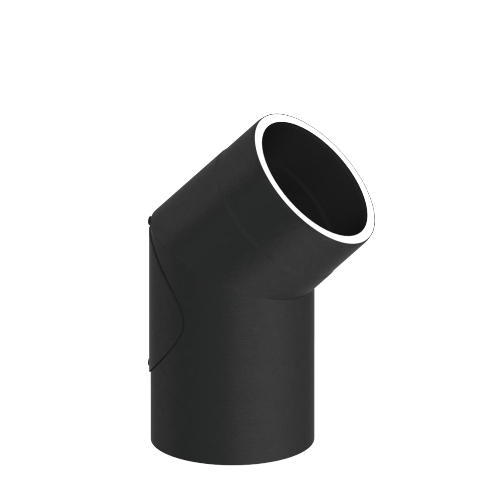 Jeremias Ofenrohr Winkel 45° mit Tür | Ø130mm