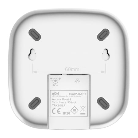 Homematic IP weisser Access Point, Steuerzentrale, Ansicht der Rueckseite | klimaworld.com
