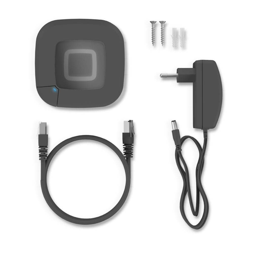 Homematic IP anthrazitfarbener Access Point, Steuerzentrale, Montagematerial und Kabel | klimaworld.com