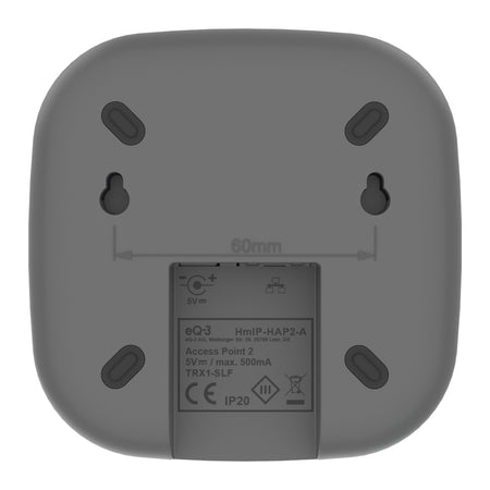 Homematic IP anthrazitfarbener Access Point, Steuerzentrale, Ansicht der Rueckseite | klimaworld.com