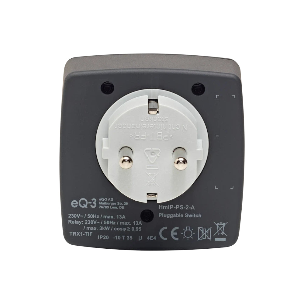 Homematic IP Schaltsteckdose | eQ-3 |HmIP-PS-2-A | anthrazit | Hinten | klimaworld.com