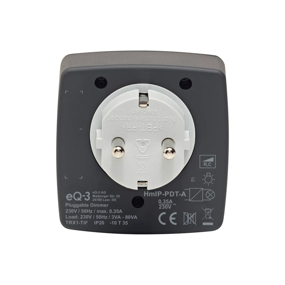 Homematic IP Dimmer-Steckdose | eQ-3 | HmIP-PDT-A | Phasenabschnitt, anthrazit | Hinten | klimaworld.com