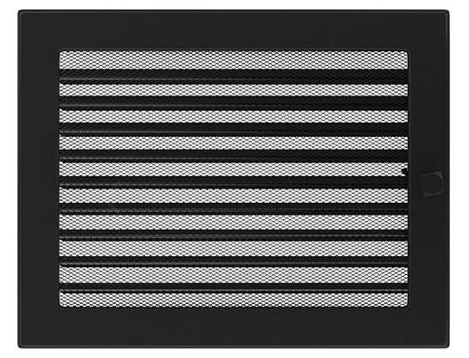 Lüftungsgitter Luftgitter mit Lamellen 22x37 cm, schwarz