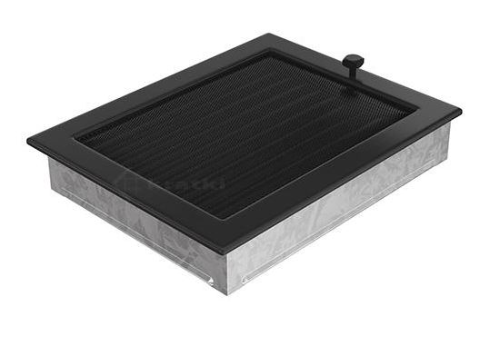 Lüftungsgitter Luftgitter mit Lamellen 22x37 cm, schwarz