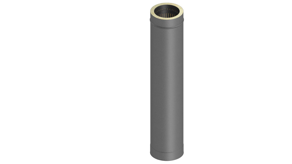 Längenelement 1000 mm für doppelwandige Zuluftsysteme grau 