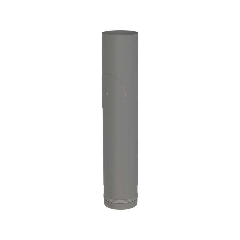 Pellet - Ofenrohr | Längenelement mit Revision | 500mm | Gussgrau | Ø 100mm