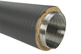 Isoliertes Aluflexrohr L= 800 mm für doppelwandige Zuluftsysteme grau 