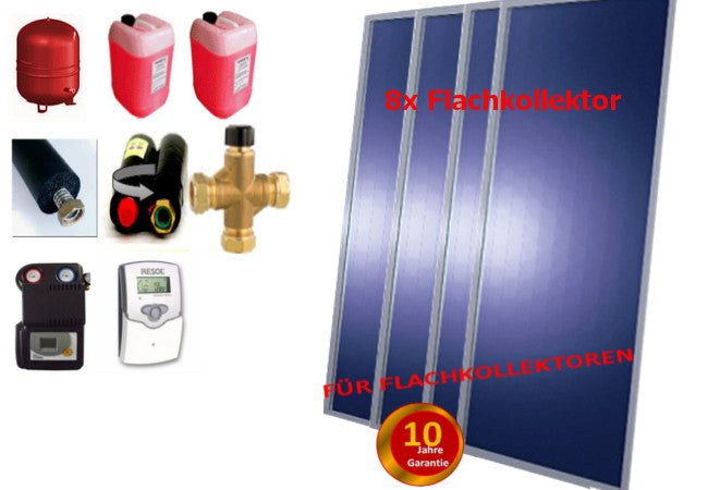 Solardual - Solarpaket Premium (19,36m²) mit Flachkollektor