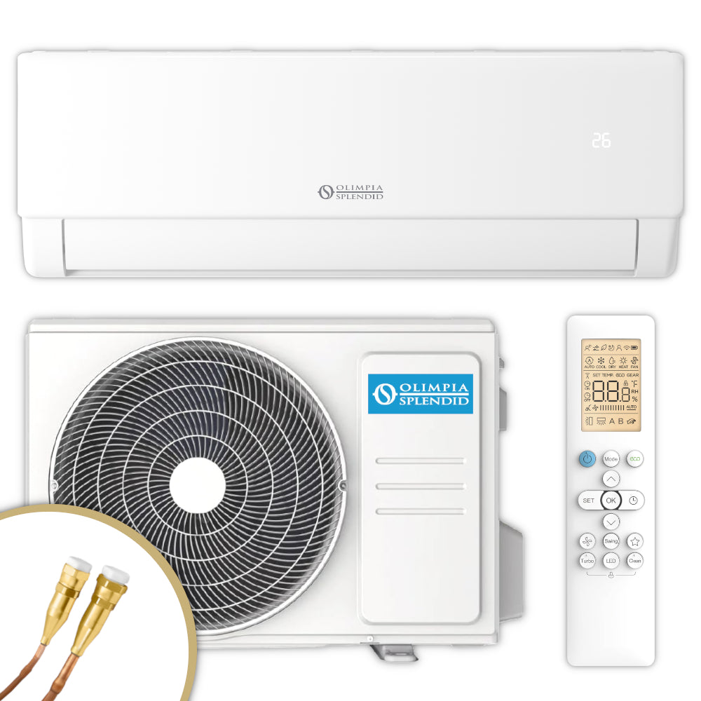 OLIMPIA SPLENDID Klimaanlage NEXYA S5 E INVERTER Set mit Wandgeraet, Aussengeraet und Fernbedienung in Weiss, Quick-Connect Anschluss | Klimaworld.com
