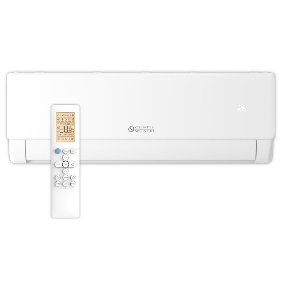 OLIMPIA SPLENDID NEXYA S5 E INVERTER weisses Wandgeraet mit abegrundeten Ecken und Temperaturanzeige, Fernbedienung | Klimaworld.com