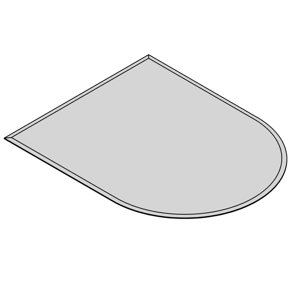 TermaTech | Glas-Bodenplatte | Halbkreis Facet | Größe wählbar