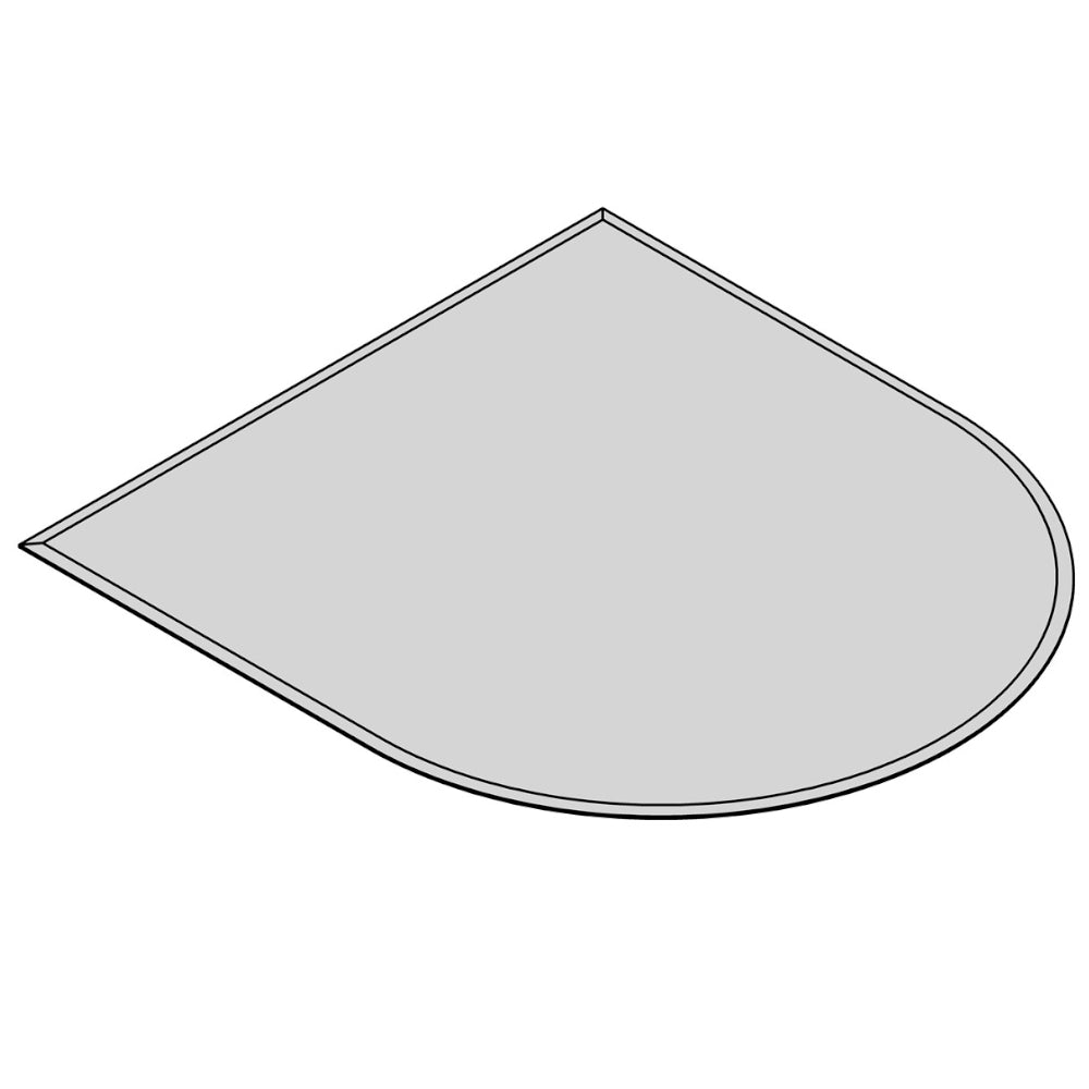 TermaTech | Glas-Bodenplatte | Halbkreis Facet | Größe wählbar