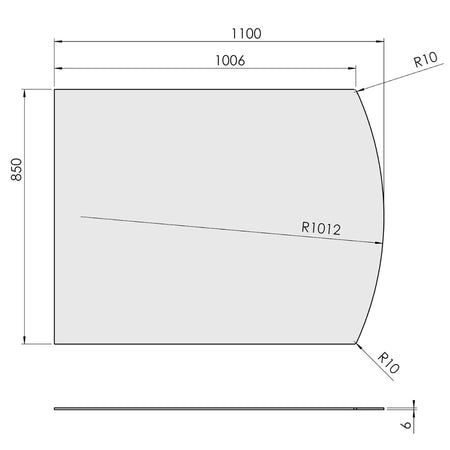 TermaTech | Glas-Bodenplatte | Segmentbogen | Größe wählbar