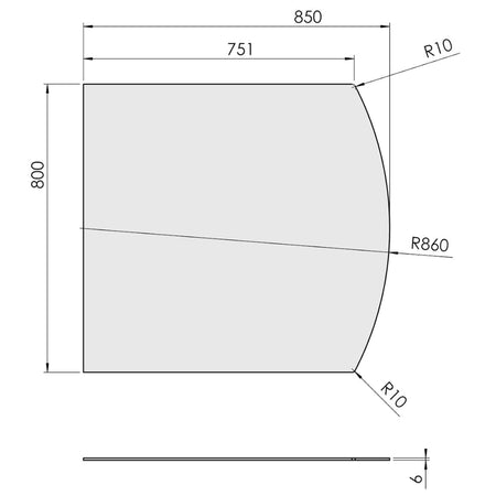 TermaTech | Glas-Bodenplatte | Segmentbogen | Größe wählbar