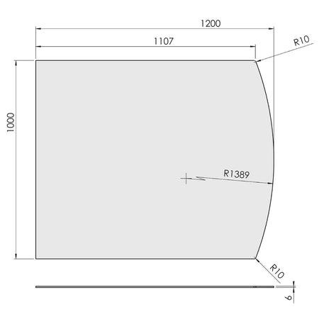 TermaTech | Glas-Bodenplatte | Segmentbogen | Größe wählbar