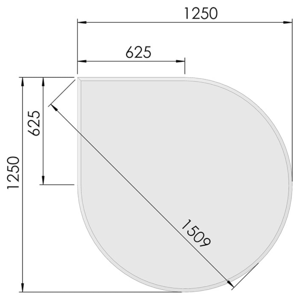 TermaTech | Glas-Bodenplatte | Tropfenform Facet | Größe wählbar